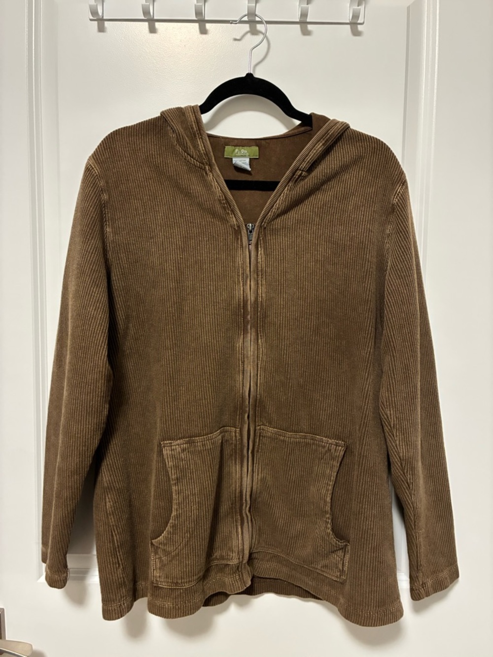 Pulp Women's Corduroy Zip-Up Hoodie in Brown
